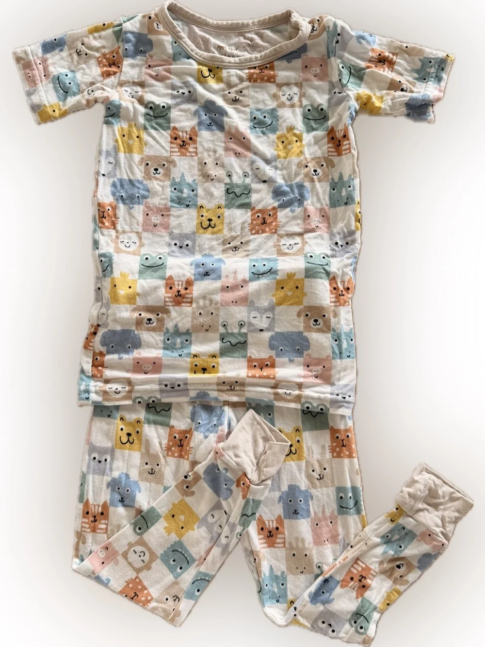 Little Sleepies Pajama Set, Square Animals, 2T